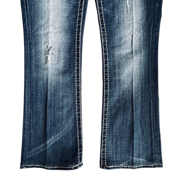 Rock Revival Women’s Sz 28 Swarovski Crystal Easy Boot Jeans Jamie Stretch Denim - Picture 8 of 14